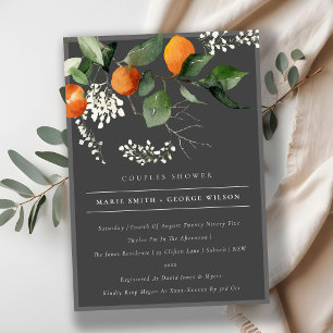 Dunkle Orange Blossom Foliage Paare Dusche laden Dankeskarte