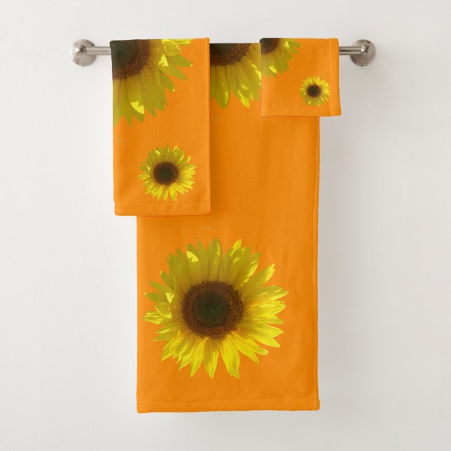 Dunkle Orange - Sonnenblumen Badhandtuch Set (Insitu)
