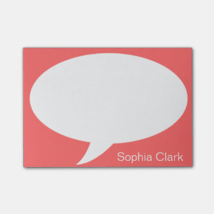 Dunkle Orange-Talk-Blase gerundet Personalisiert Post-it Klebezettel