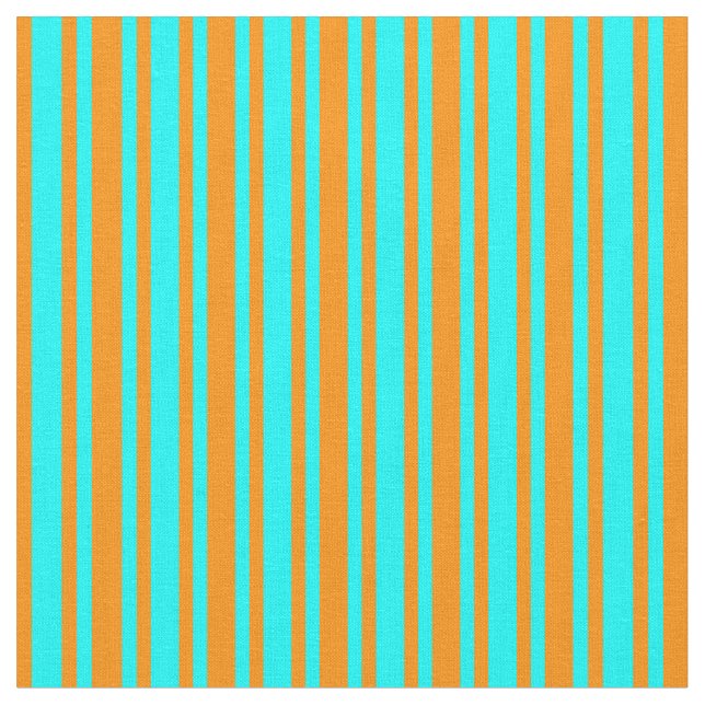 Dunkle Orange- und Cyan-Farbmuster Stoff (Nahaufnahme)