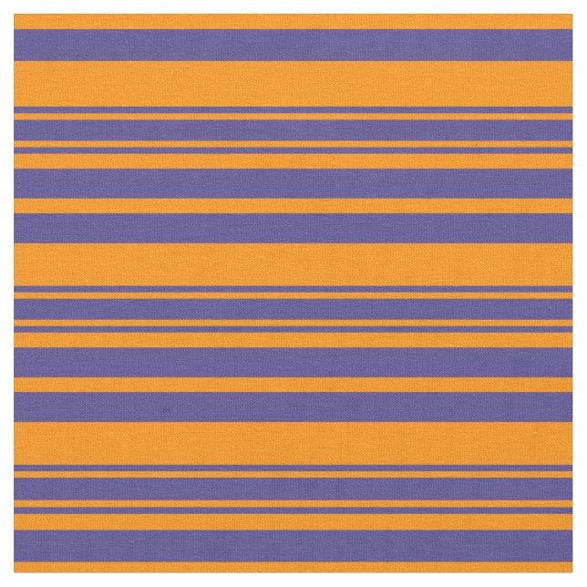 Dunkle Orangen- und dunkle Slate Blue Lines Stoff (Nahaufnahme)