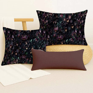 Dunkle Orchidee Maximalistischer Gotischer Floral Kissen