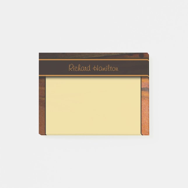Dunkle Ostsee-Pine-Imitate Holz Kleine Post-it®-No Post-it Klebezettel (Vorderseite)
