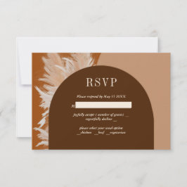 Dunkle Pampasgras und Bögen - RSVP-Karte für Hochz RSVP Karte