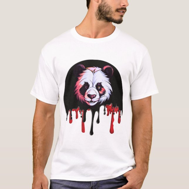 Dunkle Panda mit Tropfblut T-Shirt (Vorderseite)
