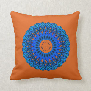 Dunkle Pfirsich Liebe die Mandala Blues Platz Pilz Kissen