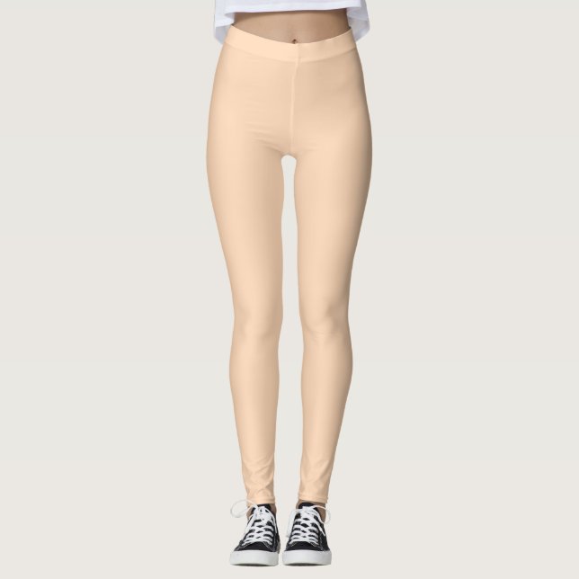 Dunkle Pfirsichfarbe Einfarbig Leggings (Vorderseite)