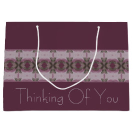 Dunkle Pflaume mit rosa und grün Große Geschenktüte