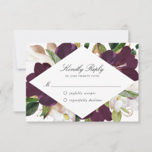 Dunkle Pflaumenblüten RSVP-Karte RSVP Karte
