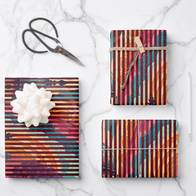 Dunkle Pflaumenkuppel-Geschenkverpackung-Set (3 Bö Geschenkpapier Set (Vorderseite)