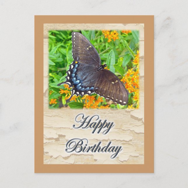 Dunkle Phase Tiger Frack Butterfly Geburtstag Postkarte (Vorderseite)
