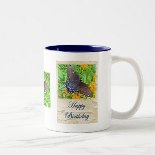 Dunkle Phase Tiger Frack Butterfly Geburtstag Zweifarbige Tasse