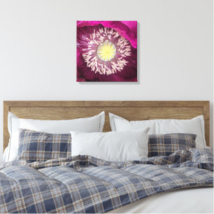 Dunkle Pink Oriental Mohnblume Floral Leinwanddruck