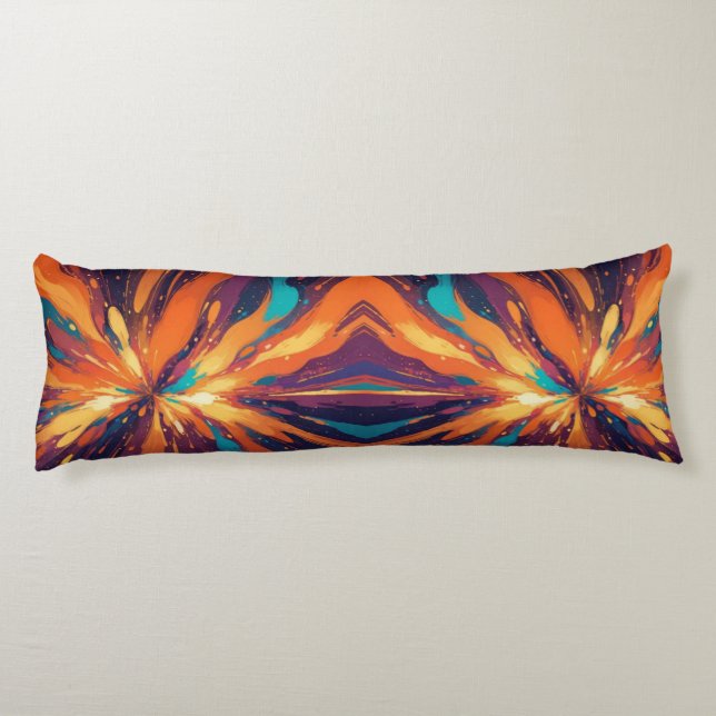 Dunkle Psychedelic Design Seitenschläferkissen (Rückseite)