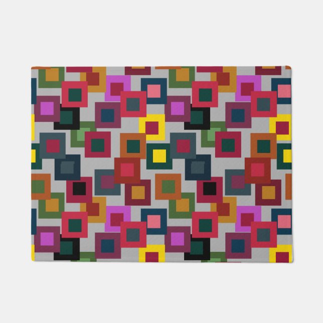 Dunkle Quadrate auf Licht Fußmatte (Vorderseite)