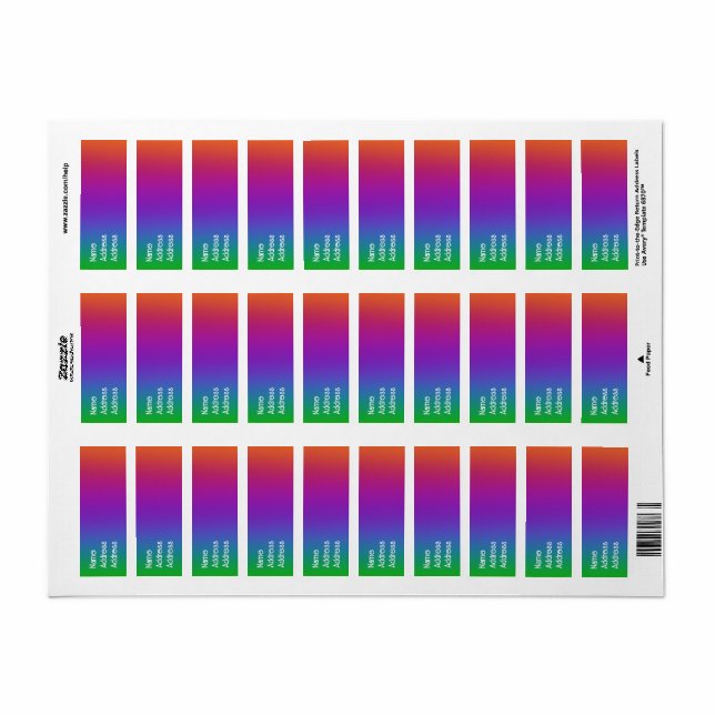 Dunkle Rainbow-Rücksendeadressen-Aufkleber (Vorne)