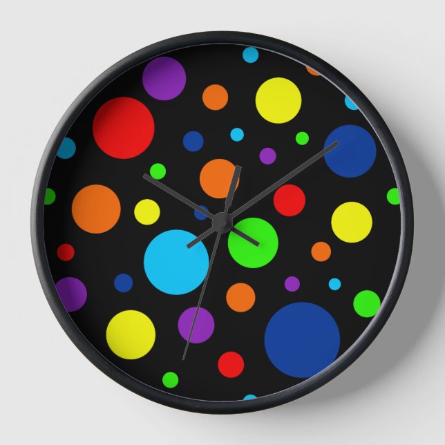 Dunkle Rainbow Spots Uhr (Vorderseite)