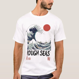 Dunkle "Rauhe See" Japanische Große Welle T-Shirt