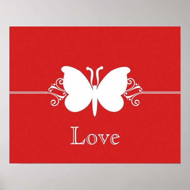 Dunkle Red Butterfly Wirbel Virtue Poster (Vorne)