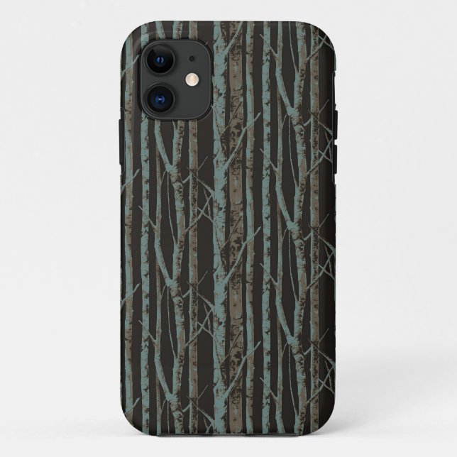 Dunkle Retro Birke Case-Mate iPhone Hülle (Rückseite)