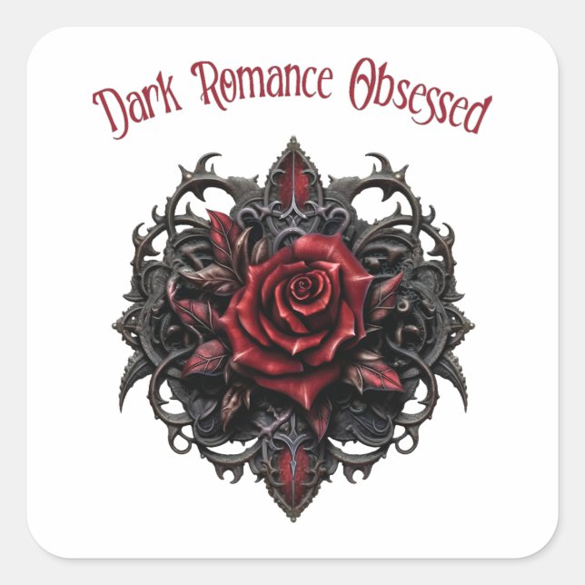 Dunkle Romance besessen Quadratischer Aufkleber (Vorderseite)