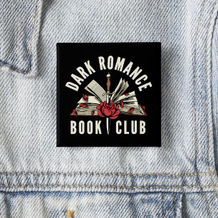 Dunkle Romance Buchclub Rot floral  Button