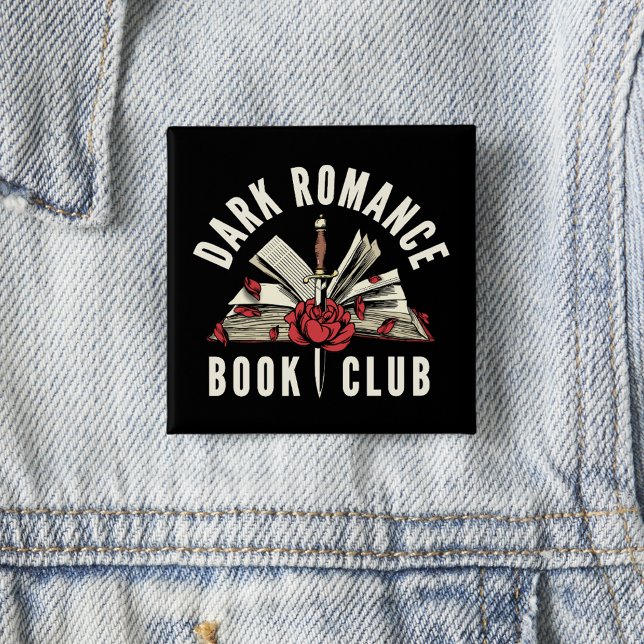 Dunkle Romance Buchclub Rot floral  Button (Von Creator hochgeladen)