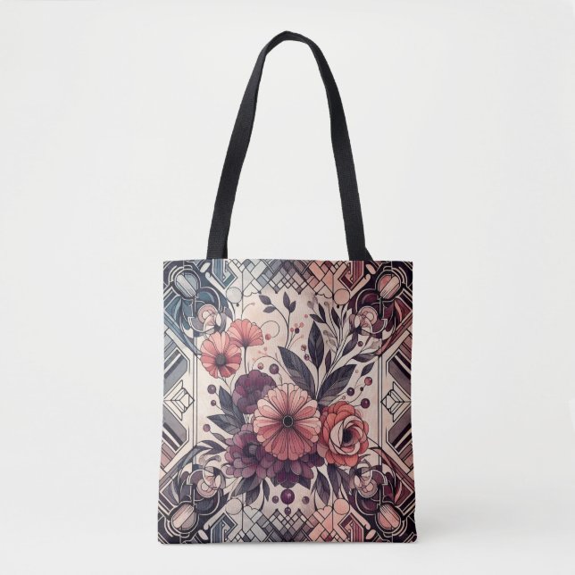 Dunkle Romance Burgund Art Deco Blumen Sommer (Vorderseite)