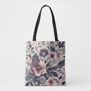 Dunkle Romance Burgund Art Deco Blumen Sommer