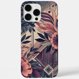 Dunkle Romance Burgund Art Deco Blumen Sommer iPhone 16 Pro Max Hülle