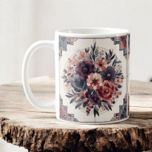 Dunkle Romance Burgund Art Deco Blumen Sommer