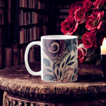 Dunkle Romance Burgund Art Deco Blumen Sommer