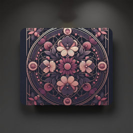 Dunkle Romance Burgund Art Deco Blumen Sommer Mousepad