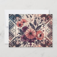 Dunkle Romance Burgund Art Deco Blumen Sommer