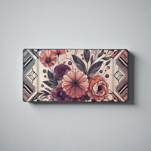 Dunkle Romance Burgund Art Deco Blumen Sommer Schreibtischunterlage