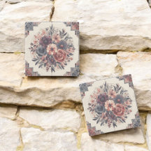 Dunkle Romance Burgund Art Deco Blumen Sommer