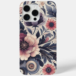 Dunkle Romantik Burgund Art Deco Floral Sommer  Case-Mate iPhone Hülle