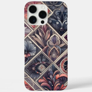 Dunkle Romantik Burgund Art Deco Floral Sommer  iPhone 16 Pro Max Hülle