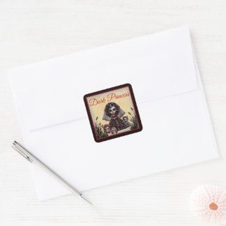 Dunkle Romantik_ Dunkle Prinzessin Quadratischer Aufkleber