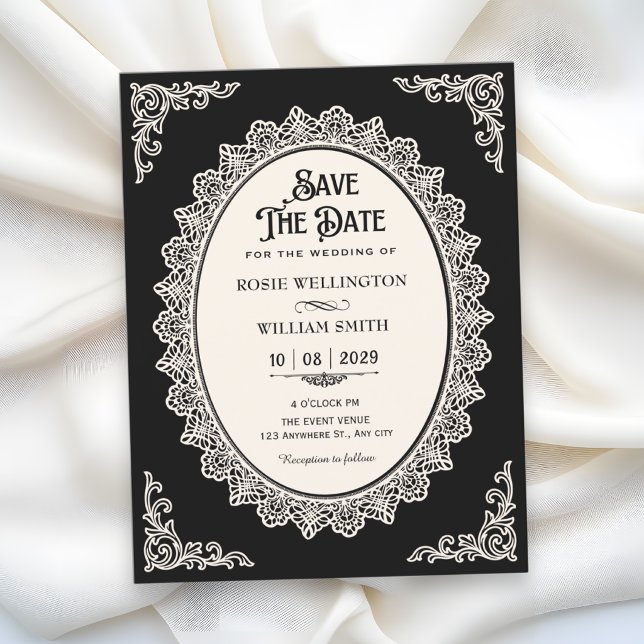 Dunkle Romantik elegante Hochzeit Save The Date (Von Creator hochgeladen)