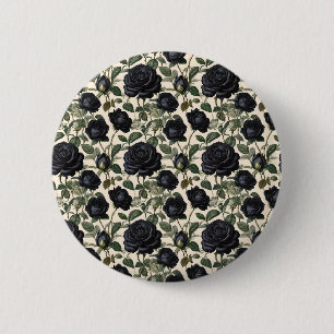 **"Dunkle Romantik: Vintage schwarze Rose"*** Button