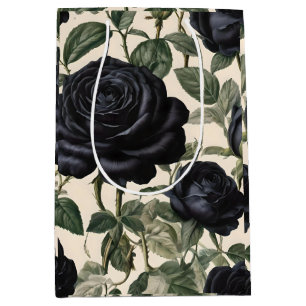 **"Dunkle Romantik: Vintage schwarze Rose"*** Mittlere Geschenktüte