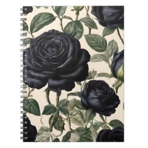 **"Dunkle Romantik: Vintage schwarze Rose"*** Notizblock