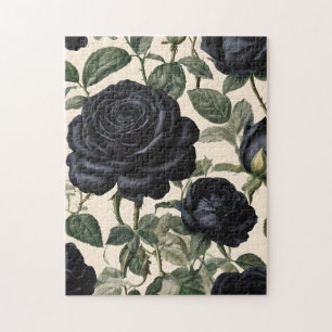 **"Dunkle Romantik: Vintage schwarze Rose"*** Puzzle
