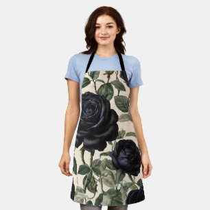 **"Dunkle Romantik: Vintage schwarze Rose"*** Schürze