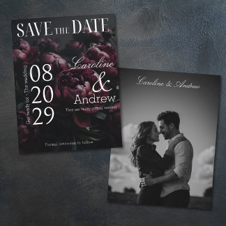 Dunkle Romantische Elegante Magazin Foto Save The Date