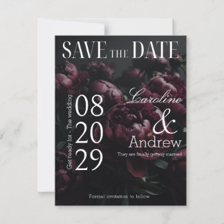 Dunkle Romantische Elegante Zeitschrift Foto Save The Date