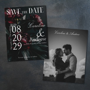 Dunkle Romantische Elegante Zeitschrift Foto Save The Date