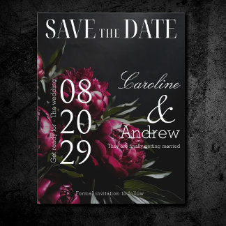 Dunkle Romantische Elegante Zeitschrift Foto Save The Date