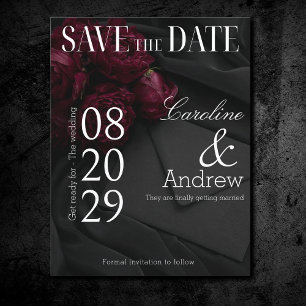 Dunkle Romantische Elegante Zeitschrift Foto Save The Date